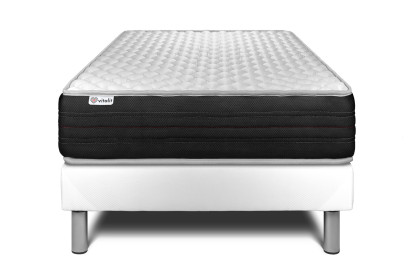 Ensemble Matelas Sommier 90x190 cm - Sommier Blanc (en kit) - Vitalmemo One