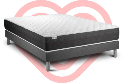Ensemble Matelas Sommier 200x200 cm - Sommier Gris (en kit) - Vitalspring