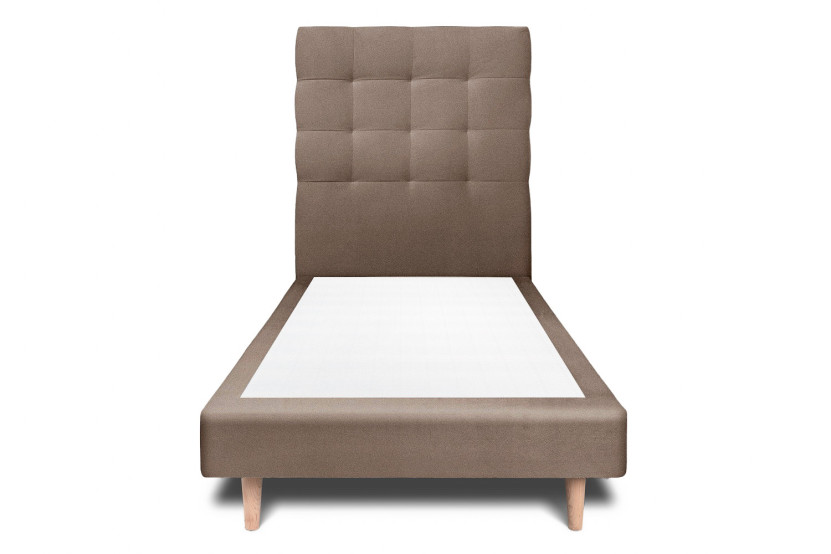 Lit 90x200 cm avec Tête de lit capitonnée - Tissu Velours