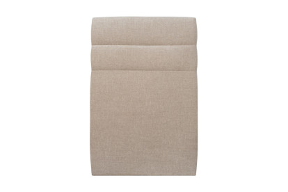 Lit 90x200 cm - Sommier tapissier H35 cm + tête de lit à lignes - Tissu Toile natté Beige Brun