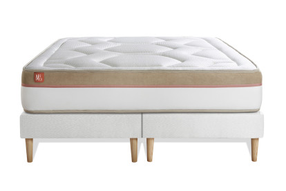 Ensemble Matelas Sommier 200x200 cm - 2 Sommiers Blanc - Le Cosy