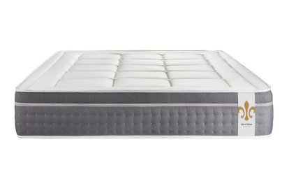Pack lit complet 160x200 cm - Matelas + Sommier Gris + 2 oreillers + Couette - Trente
