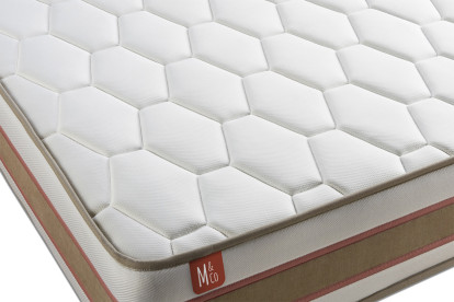 Ensemble Matelas Sommier 90x190 cm - Sommier Blanc (déjà monté) - Le Délicat