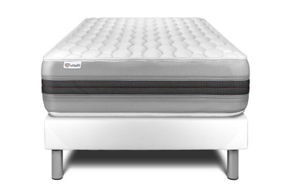 Ensemble Matelas Sommier 90x200 cm - Sommier Blanc (en kit) - Vitalspring Recover