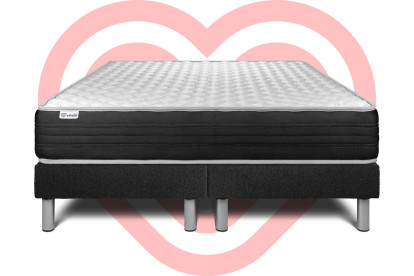 Ensemble Matelas Sommier 180x200 cm - 2 Sommiers Noir - Vitalmemo One