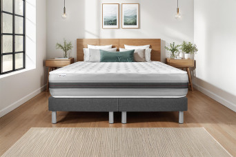 Ensemble Matelas Sommier 200x200 cm - 2 Sommiers Gris - Vitalspring Recover