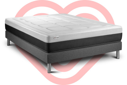 Ensemble Matelas Sommier 180x200 cm - Sommier Gris (en kit) - Vital Form