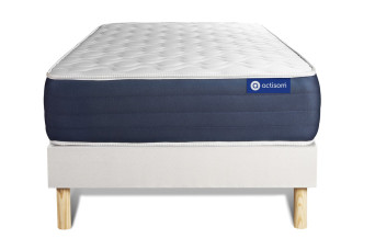 Ensemble Matelas Sommier 80x190 cm - Sommier Blanc (en kit) - Actilatex Sleep