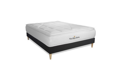 Ensemble Matelas Sommier 180x200 cm - Sommier Noir (en kit) - George V