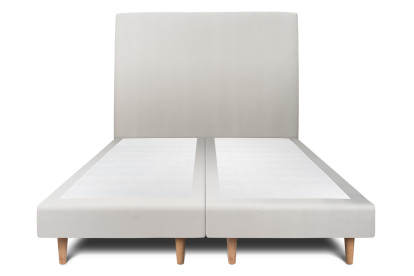 Lit 2x 100x200 cm - Sommier tapissier H29 cm + tête de lit tapissée - Tissu Velours Gris Clair