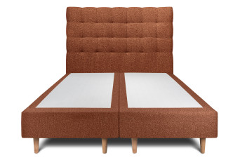 Lit 2x80x200 cm avec Tête de lit capitonnée - Tissu Bouclette