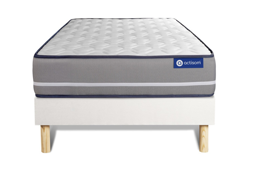 Ensemble Matelas Sommier 90x190 cm - Sommier Blanc (en kit) - Actiflex Pur