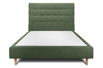Lit 150x200 cm avec Tête de lit capitonnée - Tissu Toile natté
