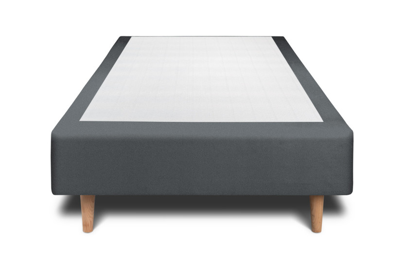 Lit 90x190 cm avec Tête de lit tapissée - Tissu Velours