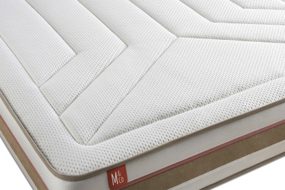Ensemble Matelas Sommier 90x200 cm - Sommier Beige (déjà monté) - Le Tendre