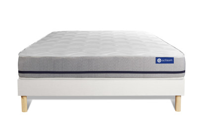 Ensemble Matelas Sommier 160x200 cm - Sommier Blanc (en kit) - Actiflex Soft