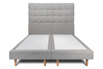 Lit 2x100x200 cm avec Tête de lit capitonnée - Tissu Bouclette