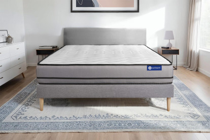 Ensemble Matelas Sommier 80x190 cm - Sommier Gris (en kit) - Actimemo Night