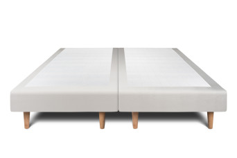 Lit 2x80x200 cm avec Tête de lit capitonnée - Tissu Velours Gris Clair