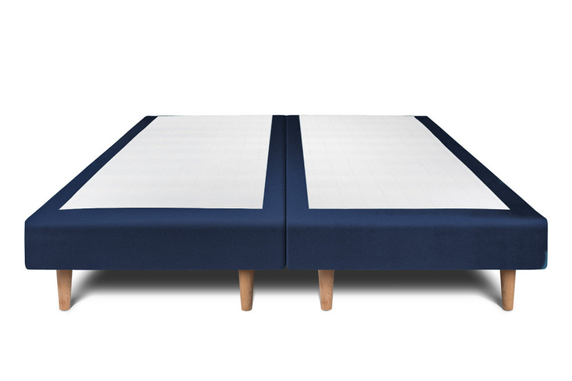 Lit 2x80x200 cm avec Tête de lit tapissée - Tissu Velours