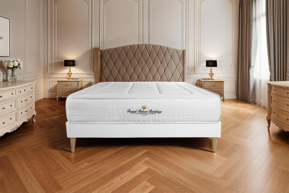 Ensemble Matelas Sommier 140x190 cm - Sommier Blanc (déjà monté) - Balmoral