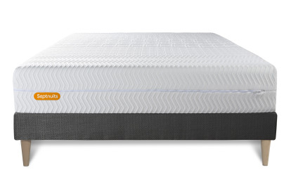 Ensemble Matelas Sommier 140x200 cm - Sommier Gris (en kit) - Memo Bio