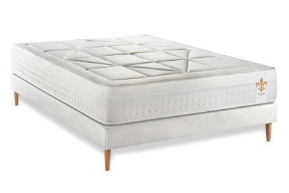 Ensemble Matelas Sommier 200x200 cm - Sommier Blanc (en kit) - Vingt-Huit