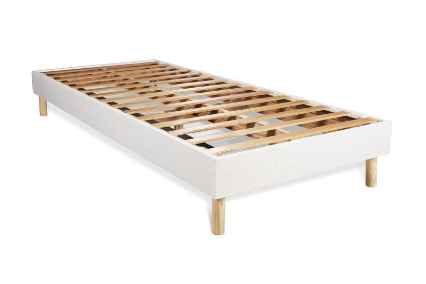 Ensemble Matelas Sommier 90x200 cm - Sommier Blanc (en kit) - Actilatex Max