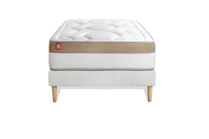 Ensemble Matelas Sommier 90x200 cm - Sommier Blanc (déjà monté) - Le Cosy