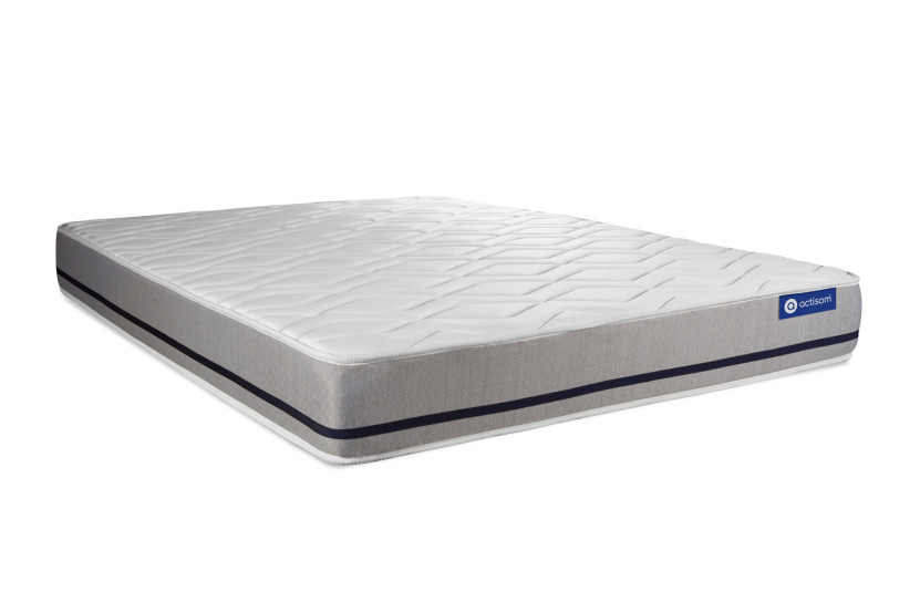 Pack lit complet 200x200 cm - Matelas + Sommier Gris (en kit) + 2 oreillers + Couette - Actiflex Soft