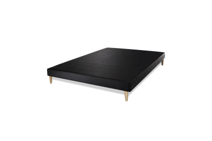 Ensemble Matelas Sommier 140x190 cm - Sommier Noir (déjà monté) - Buckingham