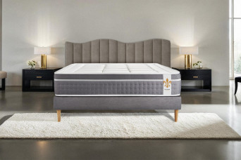 Ensemble Matelas Sommier 180x200 cm - Sommier Gris (en kit) - Trente