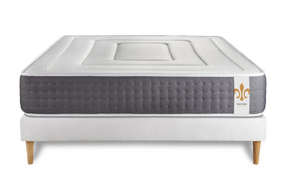 Ensemble Matelas Sommier 140x200 cm - Sommier Blanc (déjà monté) - Vingt-Six
