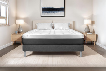 Ensemble Matelas Sommier 180x200 cm - Sommier Gris (en kit) - Vital Soft