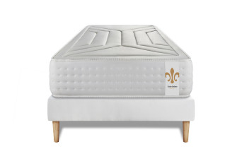 Ensemble Matelas Sommier 90x190 cm - Sommier Blanc (en kit) - Vingt-Quatre