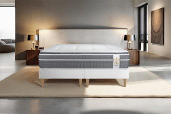 Ensemble Matelas Sommier 160x200 cm - 2 Sommiers Blanc - Trente PLUS
