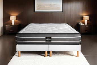 Ensemble Matelas Sommier 200x200 cm - 2 Sommiers Blancs (déjà monté) - Exclusive