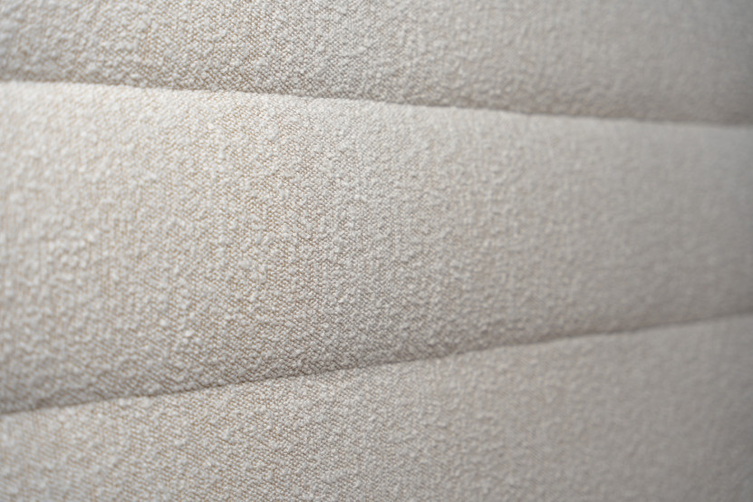 Tête de lit 160 cm Lignes - Tissu Bouclette Beige Clair