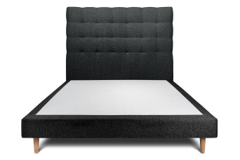 Lit 150x200 cm avec Tête de lit capitonnée - Tissu Bouclette