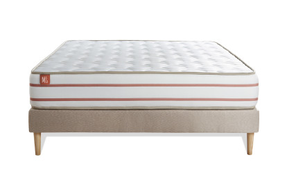 Ensemble Matelas Sommier 200x200 cm - Sommier Beige (en kit) - Le Doux