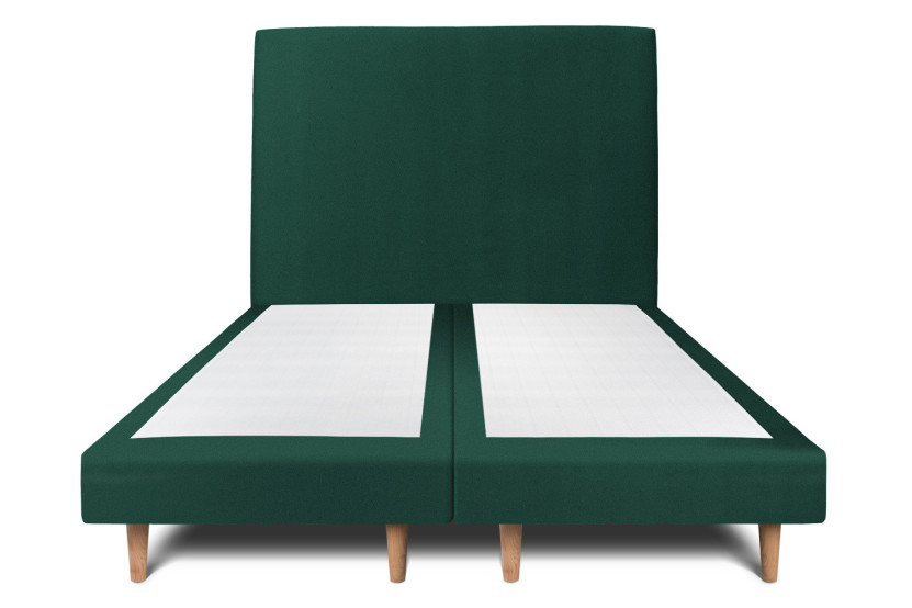 Lit 2x90x200 cm avec Tête de lit tapissée - Tissu Velours