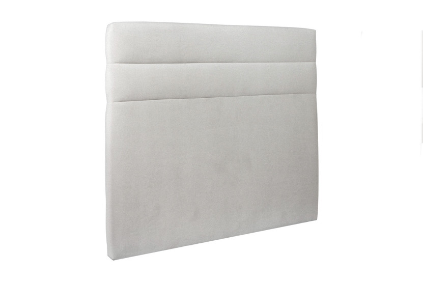 Lit 2x100x200 cm avec Tête de lit à lignes - Tissu Velours
