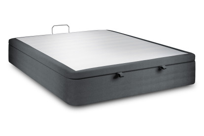 Sommier Coffre 200x200 cm - Velours - Gris anthracite