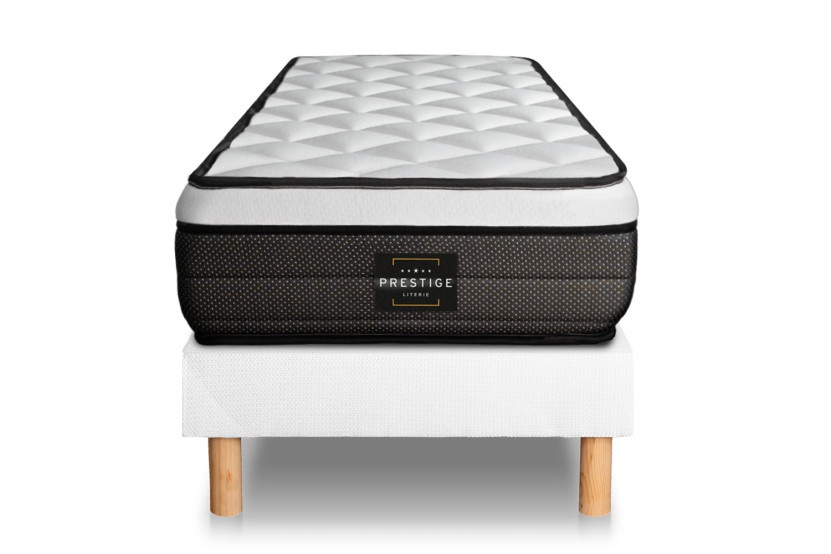 Ensemble Matelas Sommier 80x200 cm - Sommier Blanc (déjà monté) - Suite