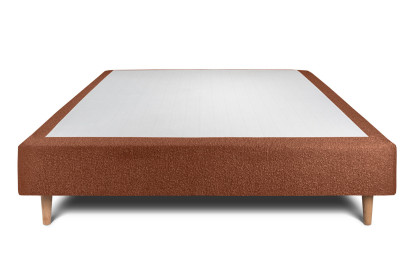 Sommier Tapissier 140x200 cm - H35 cm - Bouclette - Terracotta