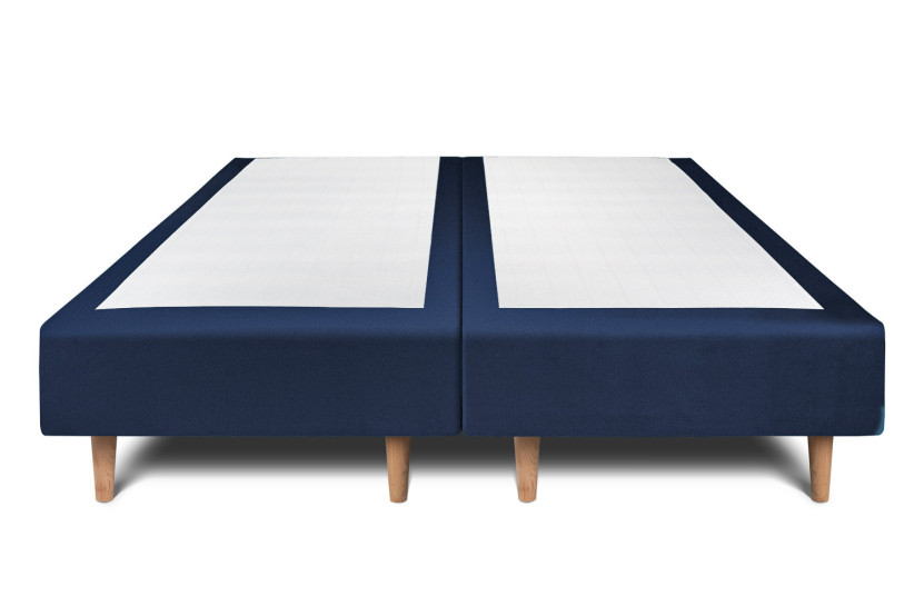 Lit 2x80x200 cm avec Tête de lit capitonnée - Tissu Velours
