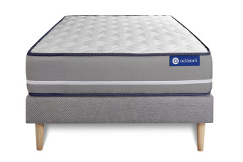 Ensemble Matelas Sommier 80x200 cm - Sommier Gris (en kit) - Actiflex Pur