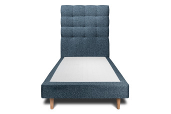 Lit 90x190 cm avec Tête de lit capitonnée - Tissu Bouclette
