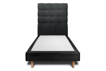 Lit 90x200 cm avec Tête de lit capitonnée - Tissu Bouclette
