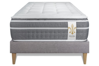 Ensemble Matelas Sommier 90x190 cm - Sommier Gris (en kit) - Trente PLUS